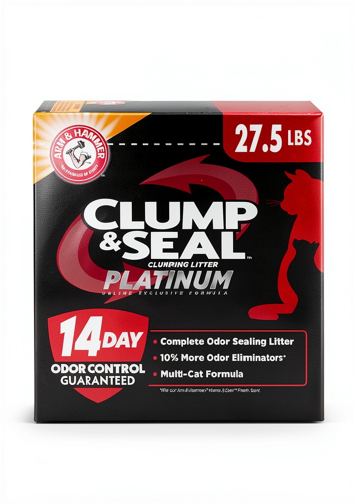 ARM HAMMER Platinum Clumping Cat Litter bag showing packaging and granules