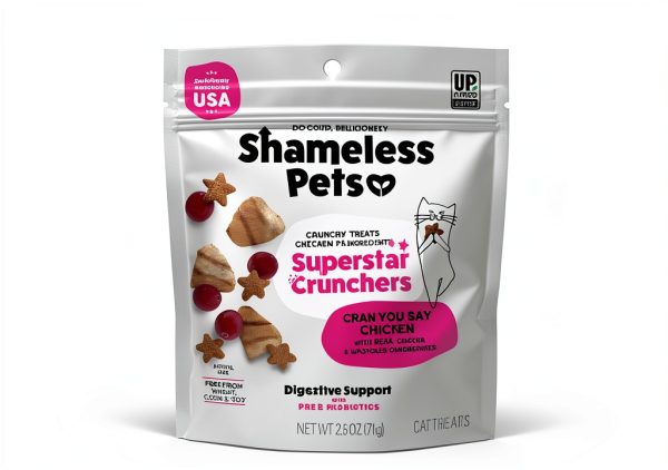 Shameless Pets Cat Treats Chicken Cranberry Crunchy Stars-1