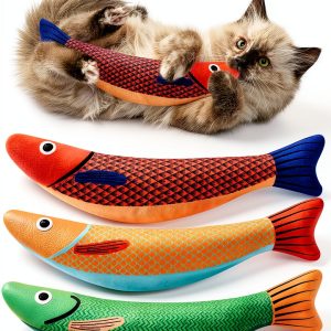 Potaroma Catnip Fish Kicker Toy Organic Catnip Filled Plush-0