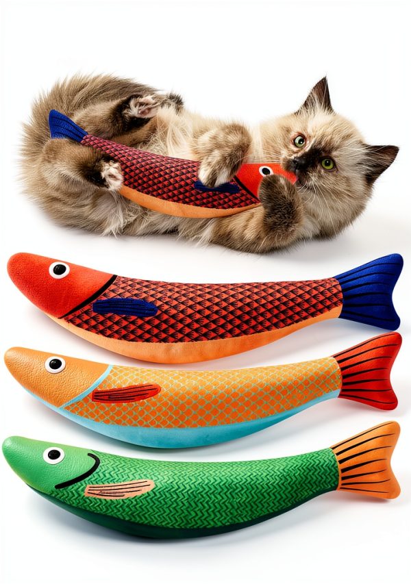 Potaroma Catnip Fish Kicker Toy Organic Catnip Filled Plush-0