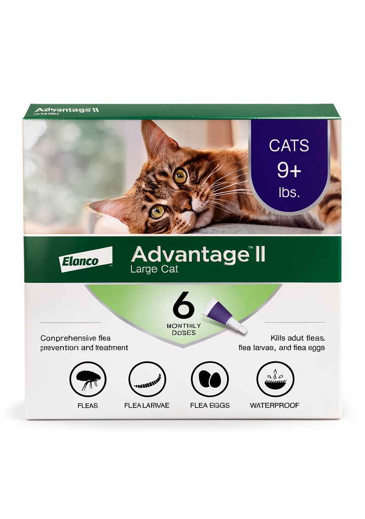 Applying Advantage II Large Cat Flea Treatment Vet Recommended on a wooden desk