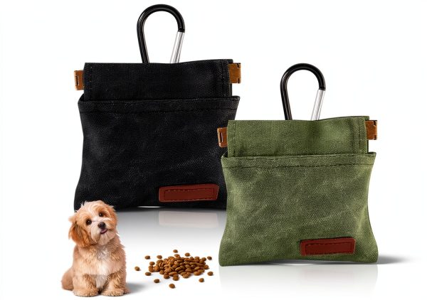 Kzanvov Dog Treat Pouch Canvas Material Carabiner Clip-0