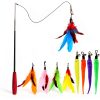 MeoHui Cat Wand Toy Feather Interactive Play Telescopic-0