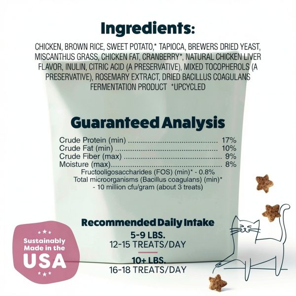 Shameless Pets Cat Treats Chicken Cranberry Crunchy Stars-5