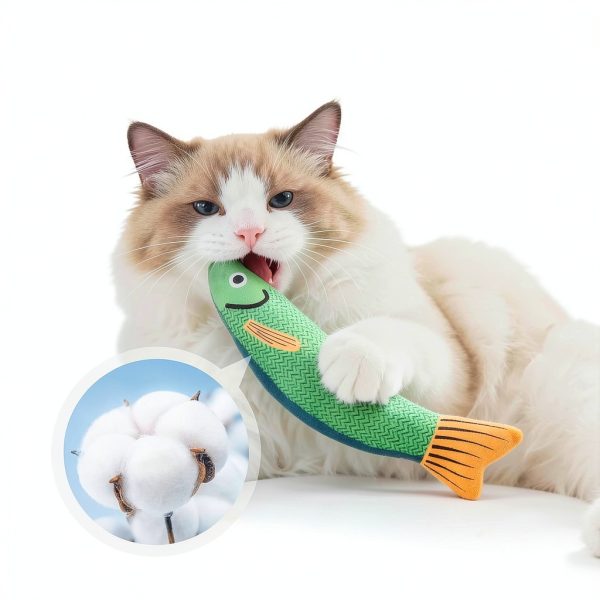 Potaroma Catnip Fish Kicker Toy Organic Catnip Filled Plush-3