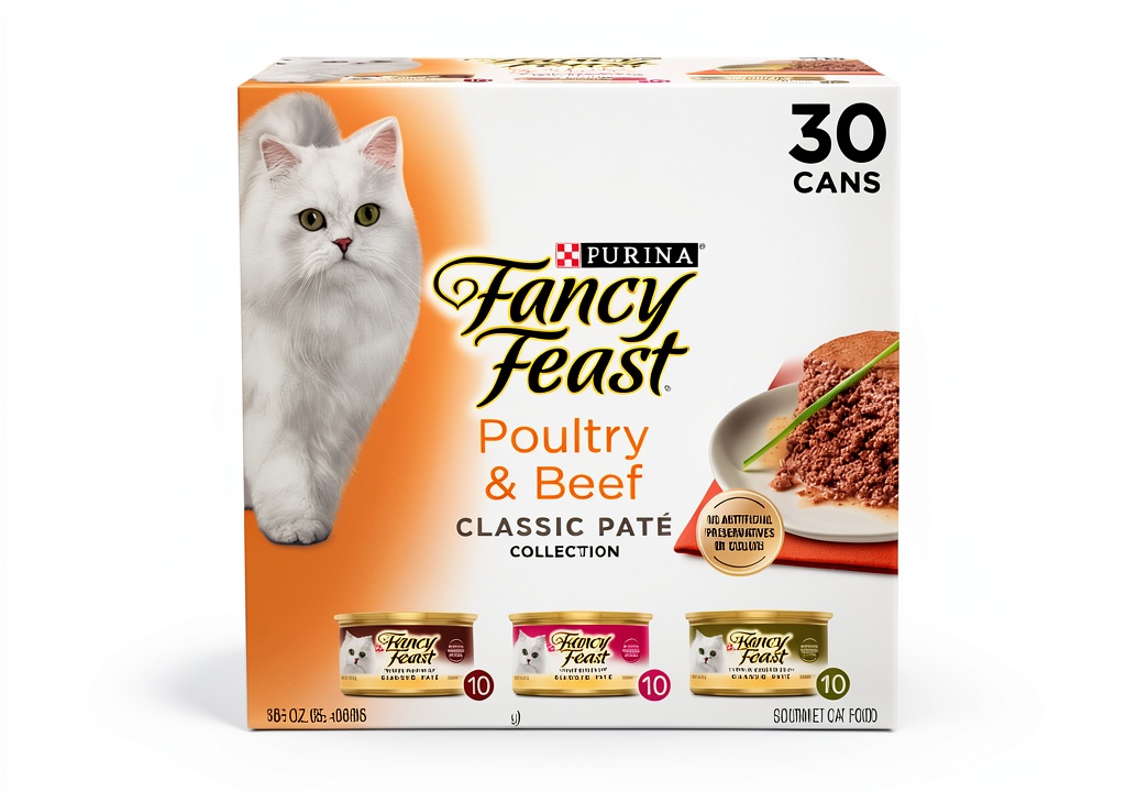 Fancy Feast wet cat food pate in a bowl for a cat