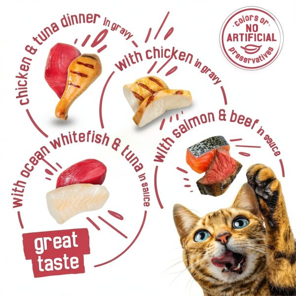 Friskies Prime Filets Wet Cat Food Real Meat Variety Pack-4