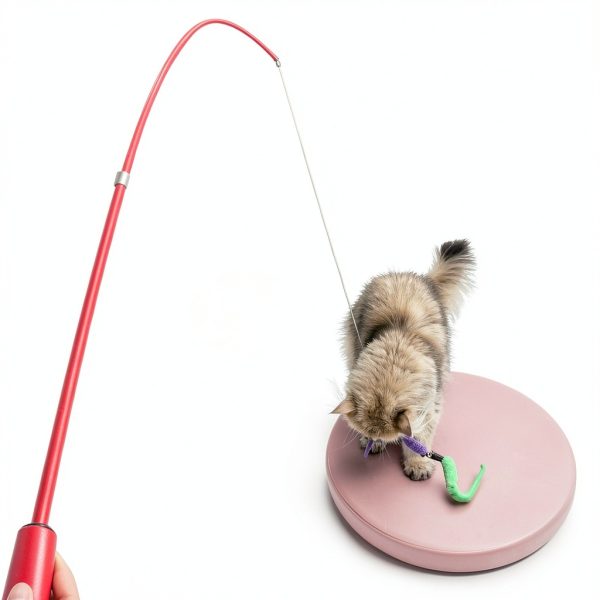 MeoHui Cat Wand Toy Feather Interactive Play Telescopic-1