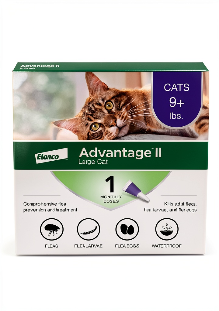 Applying Advantage II flea treatment on a large cat