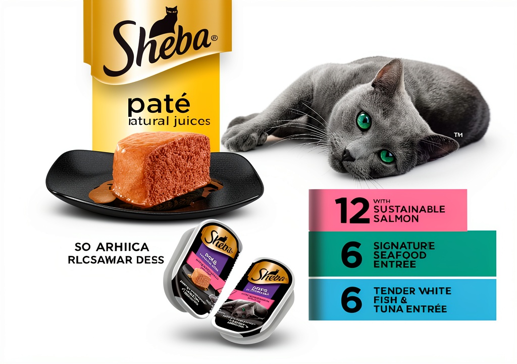 Sheba Perfect Portions Pate Wet Cat Food variety pack display