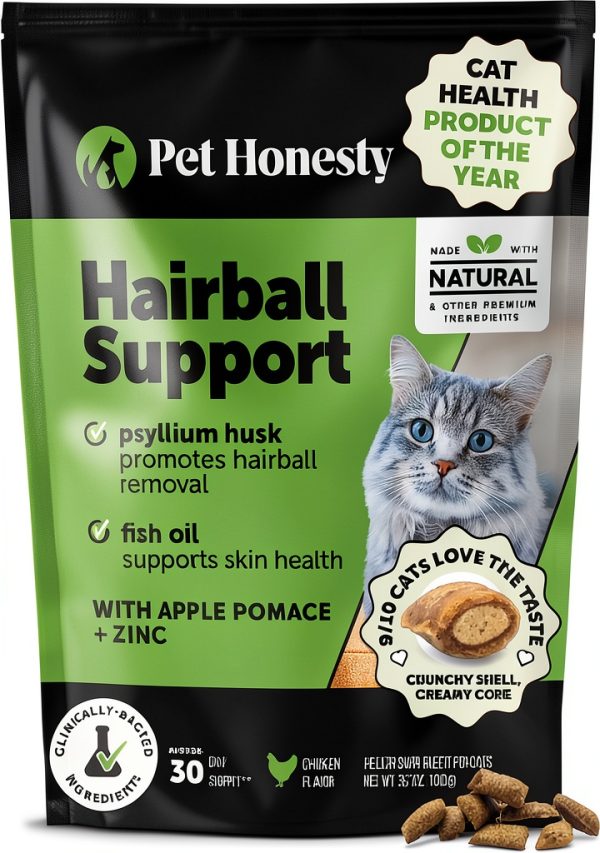 Pet Honesty Cat Hairball Treats Natural Fiber Supplement-0
