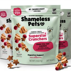 Shameless Pets Cat Treats Chicken Cranberry Crunchy Stars-0