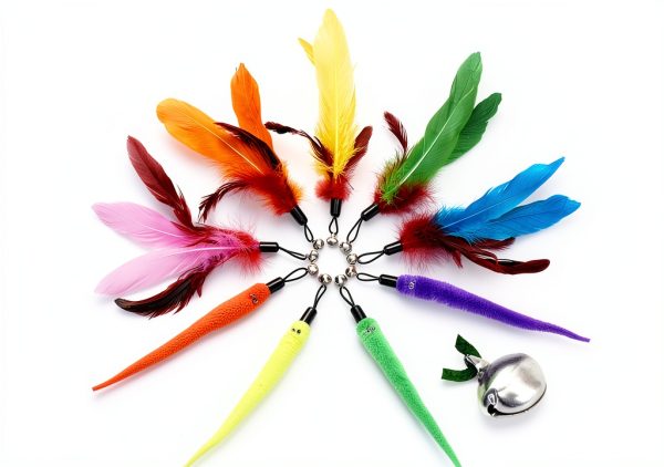 MeoHui Cat Wand Toy Feather Interactive Play Telescopic-4