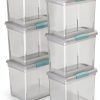 Sterilite Clear Storage Box 6 Pack Large Weathertight Plastic Latch-0