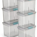 Sterilite Clear Storage Box 6 Pack Large Weathertight Plastic Latch-0