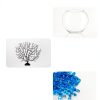 hygger Mini Glass Oblate Fish Bowl Kit, Small Fish Tank Comes with Blue Aquarium Decor Stones and Plastic Fan Branch Tree Ornament-1