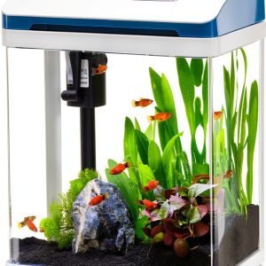Small Fish Tank 2 Gallon Aquarium with Self-Cleaning LED - TARARIUM-0