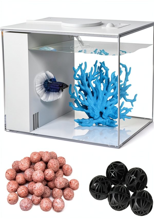 Fish Tank Betta Starter Kit 1 Gallon Aquarium charmshine LED & Filter-0