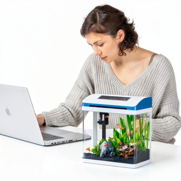 Small Fish Tank 2 Gallon Aquarium with Self-Cleaning LED - TARARIUM-5