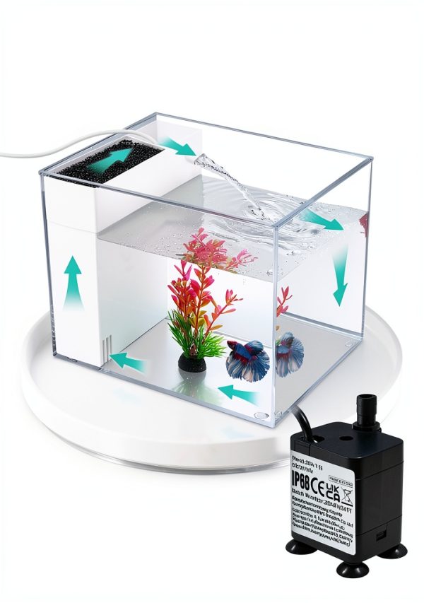 Fish Tank Betta Starter Kit 1 Gallon Aquarium charmshine LED & Filter-2