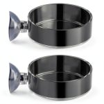 60mm Fish Tank Feeder Dish Aquarium Shrimp Feeder Dish with Suction Clear Fish Tank Feeding Bowl Round Clear Dishes Tray（2pcs）-0