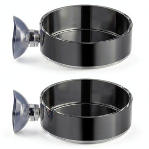 60mm Fish Tank Feeder Dish Aquarium Shrimp Feeder Dish with Suction Clear Fish Tank Feeding Bowl Round Clear Dishes Tray(2pcs)-0