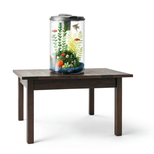 Koller Products Plastic 6-Gallon AquaView 360 Aquarium Kit for Tropical Fish, Betta Fish with LED Lighting and Power Filter Clear, 4-Piece Set-1