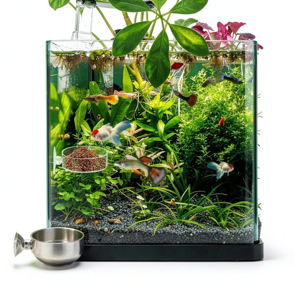 60mm Fish Tank Feeder Dish Aquarium Shrimp Feeder Dish with Suction Clear Fish Tank Feeding Bowl Round Clear Dishes Tray（2pcs）-5