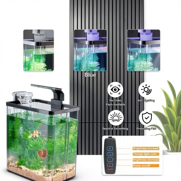 1.5 Gallon Aquarium Starter Kit Wagrvuy Plastic Tank with Quiet Pump-5