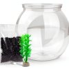 Newpol Mini Plastic Aquarium Fish Bowls (0.8Gallon / 3L)-1