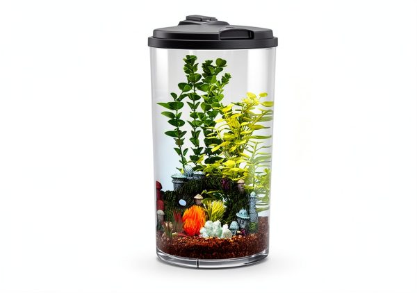 Koller Products Plastic 6-Gallon AquaView 360 Aquarium Kit for Tropical Fish, Betta Fish with LED Lighting and Power Filter Clear, 4-Piece Set-5
