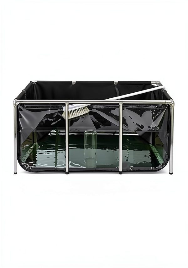 VEVOR Canvas Fish Pond 270 Gal Above Ground Koi Tank with Clear Panel-2