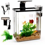 1.5 Gallon Aquarium Starter Kit Wagrvuy Plastic Tank with Quiet Pump-0