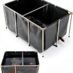 VEVOR Canvas Fish Pond 270 Gal Above Ground Koi Tank with Clear Panel-0