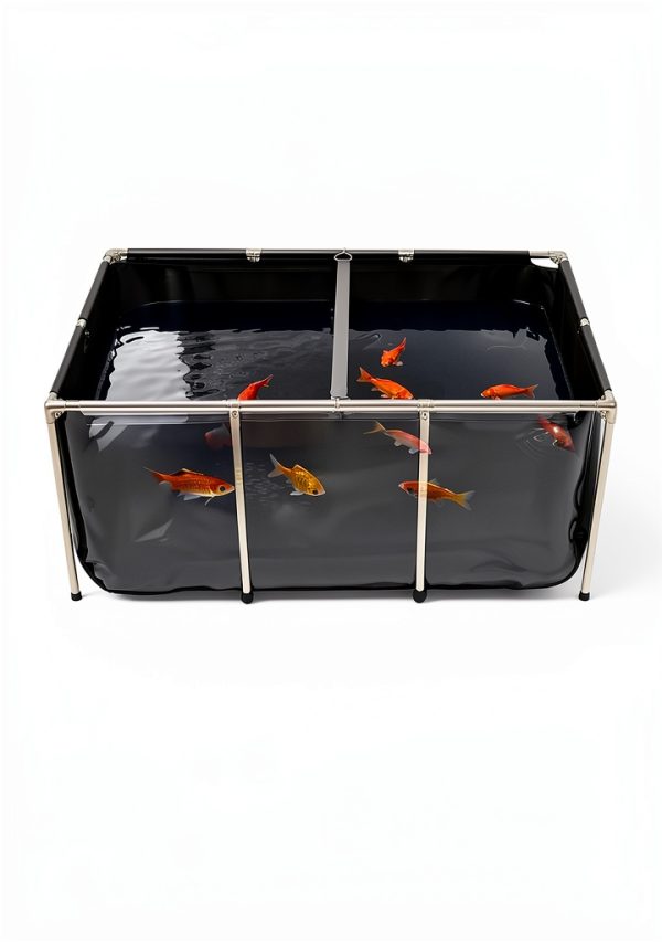 VEVOR Canvas Fish Pond 270 Gal Above Ground Koi Tank with Clear Panel-6