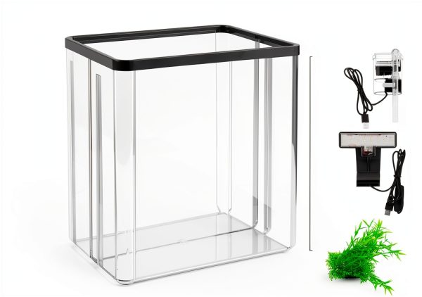 1.5 Gallon Aquarium Starter Kit Wagrvuy Plastic Tank with Quiet Pump-2
