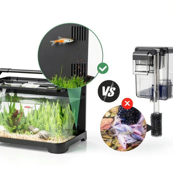 3.5 Gallon Self Cleaning Fish Tank by eWonLife with LED Light-2