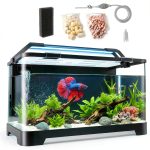 3.5 Gallon Self Cleaning Fish Tank by eWonLife with LED Light-0