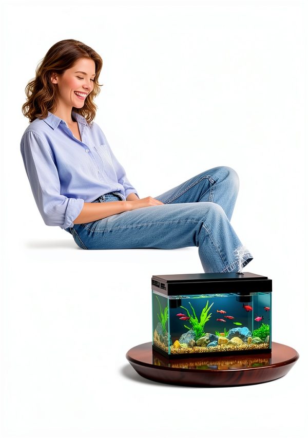 BarkBuddy Fish Tank 2.5 Gallon Aquarium Kit 3‑in‑1 Pump 7‑Color LED-3