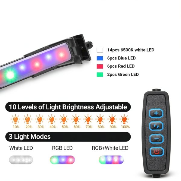 3.5 Gallon Self Cleaning Fish Tank by eWonLife with LED Light-6