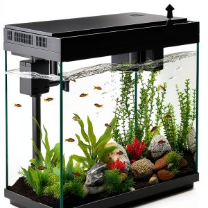 BarkBuddy Fish Tank 2.5 Gallon Aquarium Kit 3‑in‑1 Pump 7‑Color LED-0