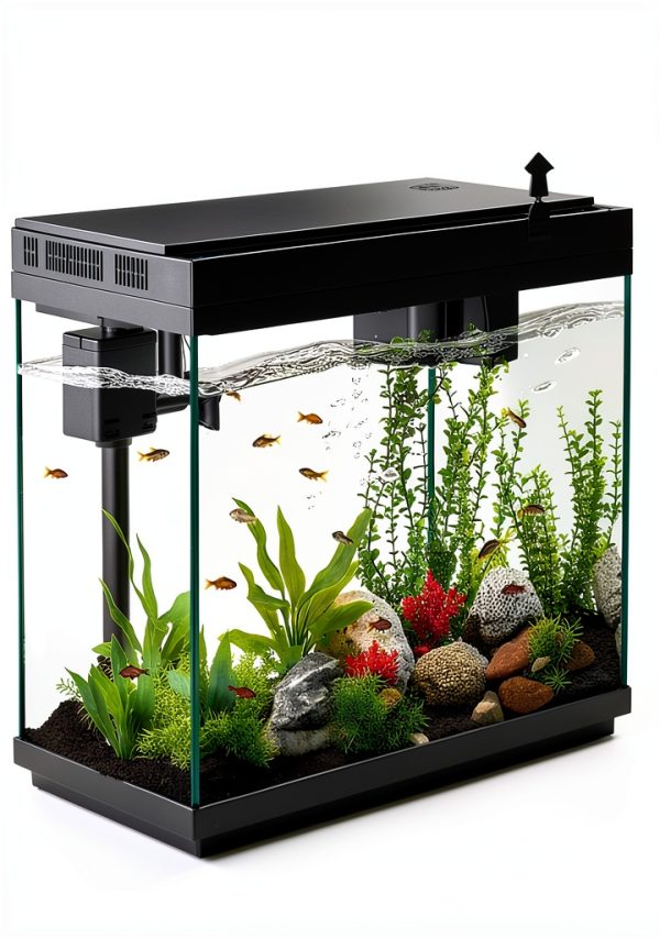 BarkBuddy Fish Tank 2.5 Gallon Aquarium Kit 3‑in‑1 Pump 7‑Color LED-0