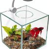 Marina Cubus Glass Betta Kit 0.9 Gallon Aquarium with LED Light-0