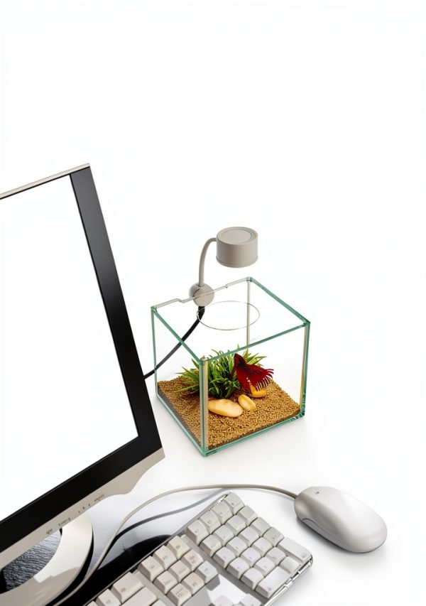 Marina Cubus Glass Betta Kit 0.9 Gallon Aquarium with LED Light-3