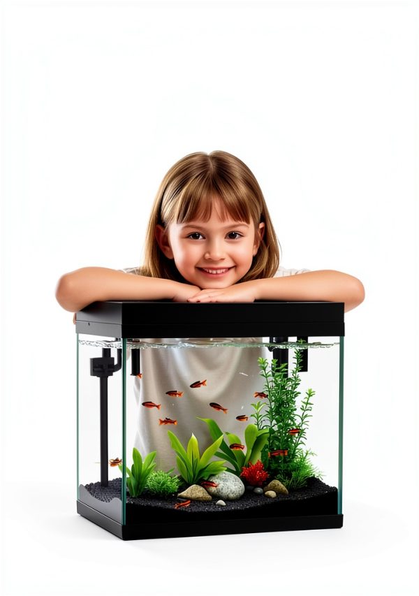 BarkBuddy Fish Tank 2.5 Gallon Aquarium Kit 3‑in‑1 Pump 7‑Color LED-5