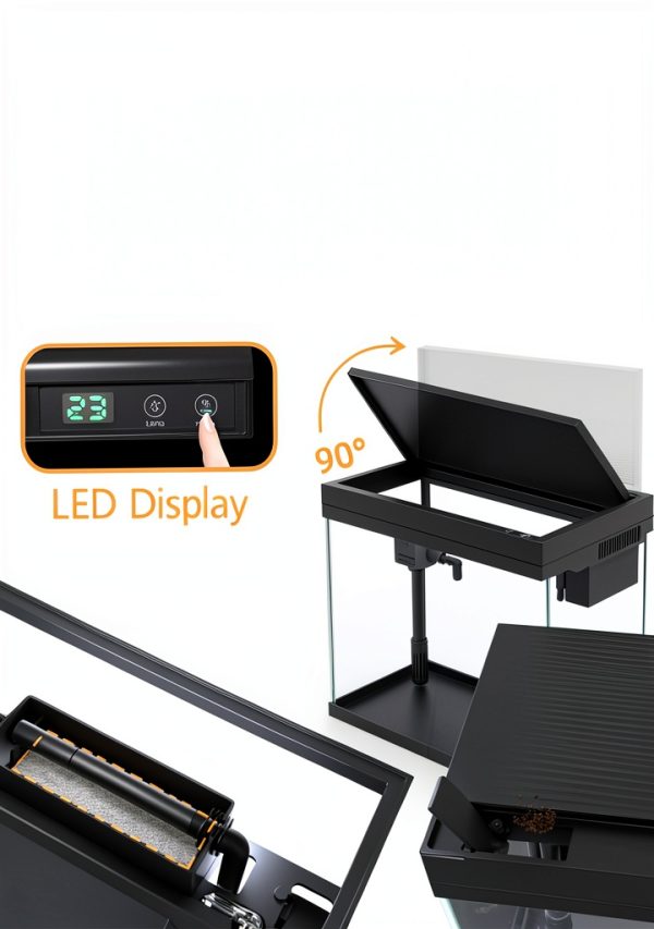 BarkBuddy Fish Tank 2.5 Gallon Aquarium Kit 3‑in‑1 Pump 7‑Color LED-4